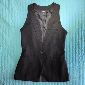 Ostin Black Tailored Sleeveless Blazer Vest Button Pockets